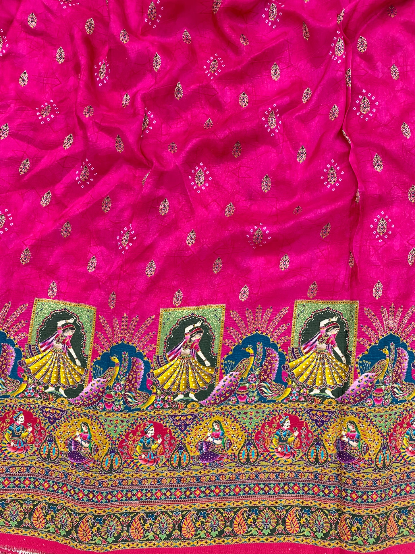 Dola Silk Jacquard With Print (Color Available) 44"Inch