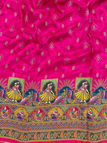 Dola Silk Jacquard With Print (Color Available) 44"Inch
