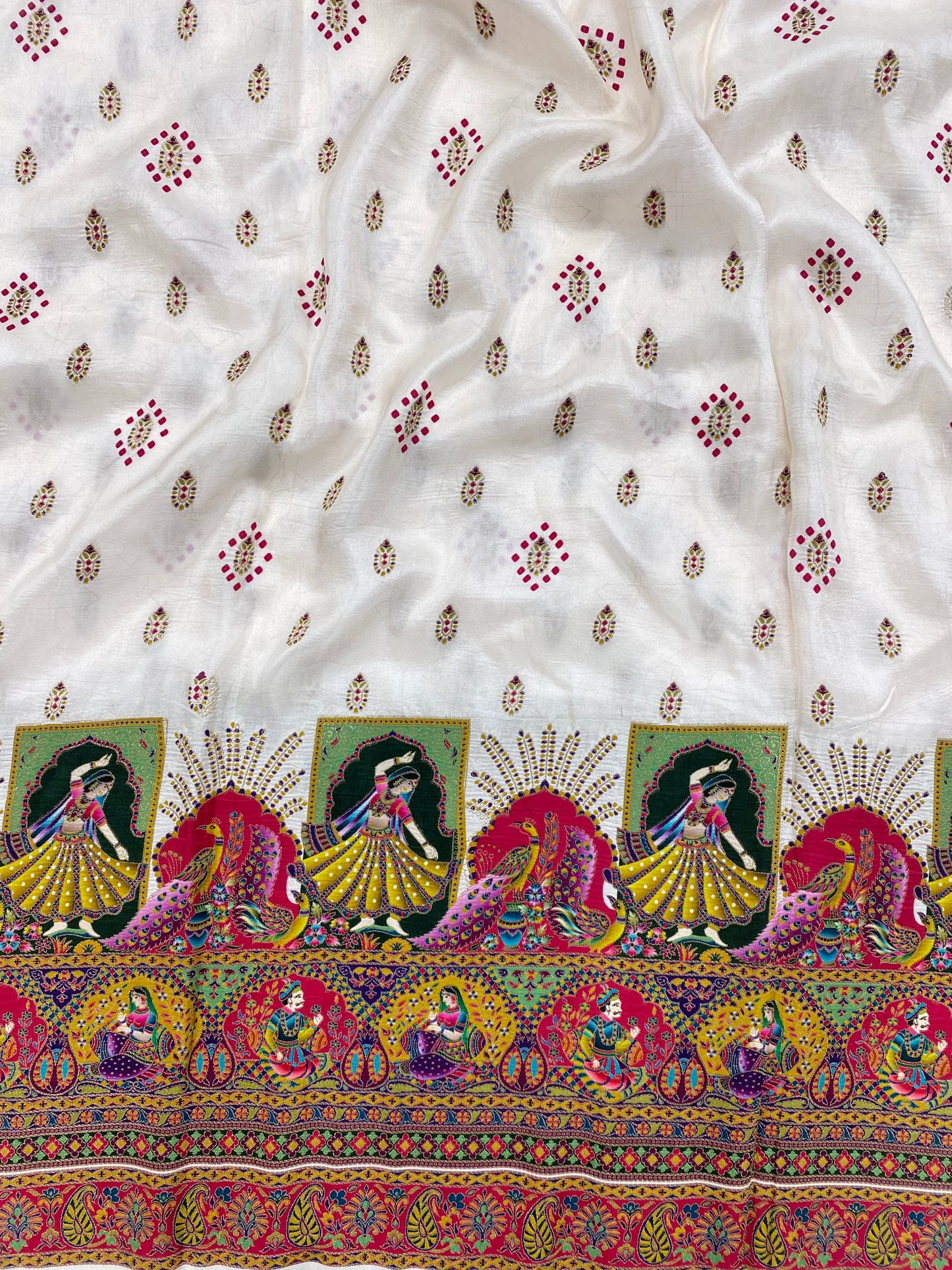 Dola Silk Jacquard With Print (Color Available) 44"Inch