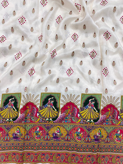 Dola Silk Jacquard With Print (Color Available) 44"Inch