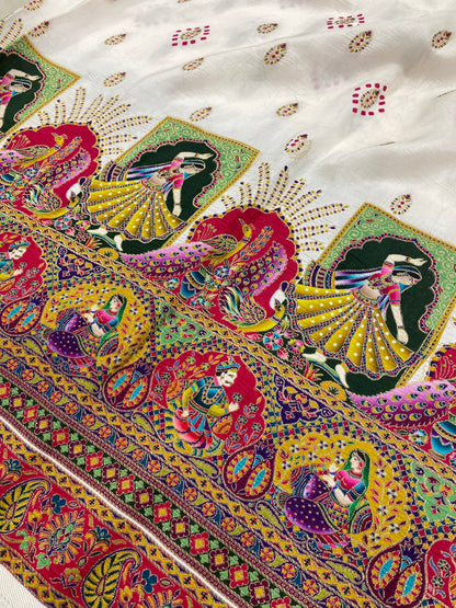Dola Silk Jacquard With Print (Color Available) 44"Inch