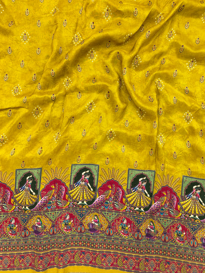 Dola Silk Jacquard With Print (Color Available) 44"Inch