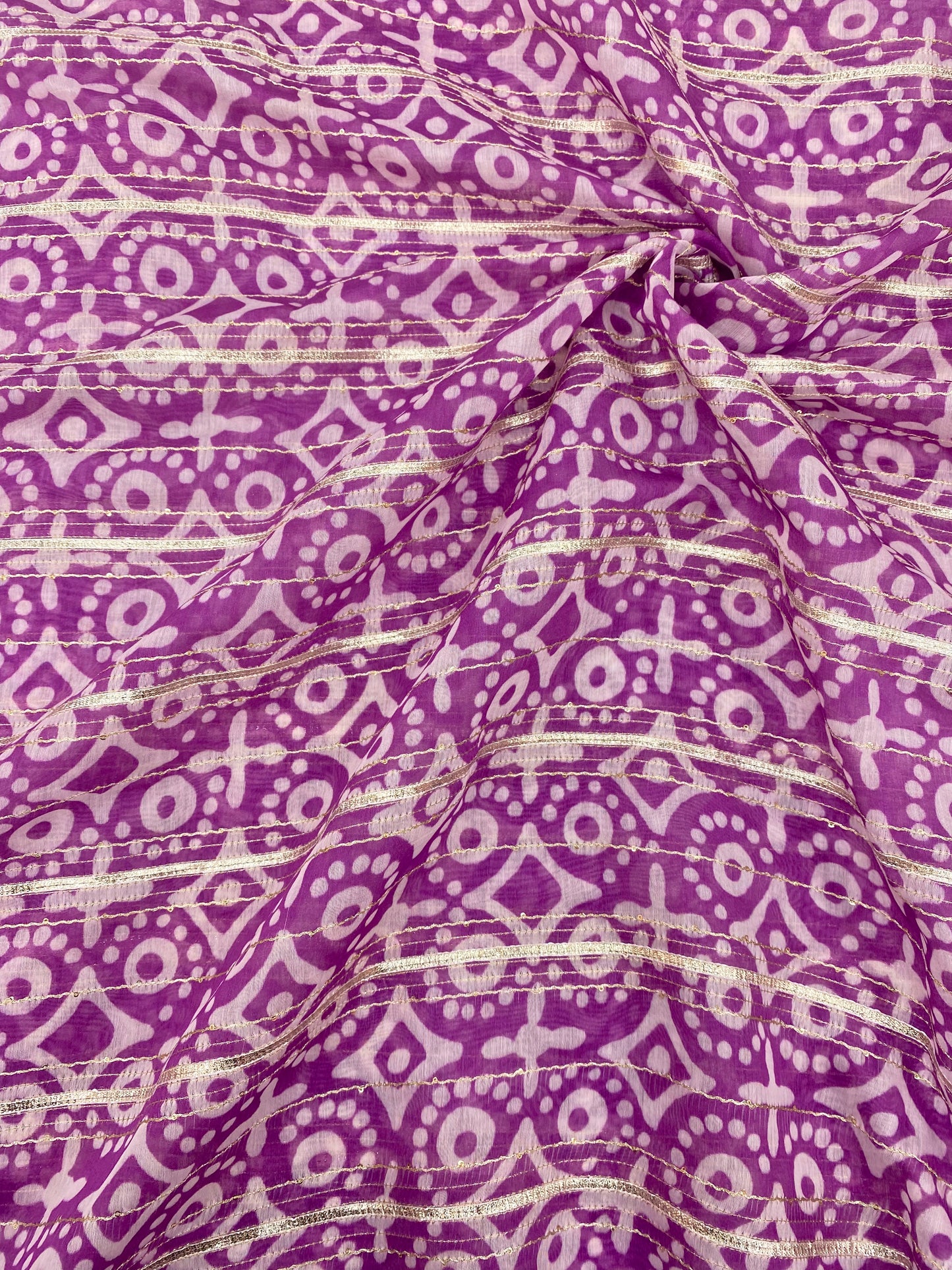 Chanderi Print Gotta Embroidery (colors available) 44"inch
