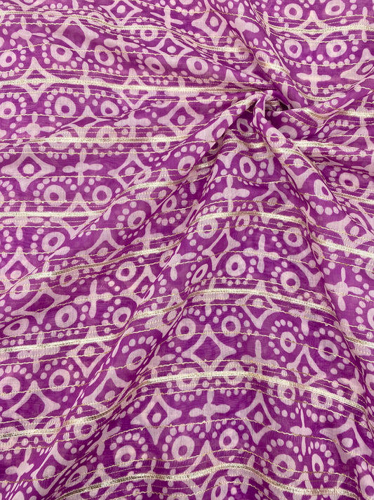 Chanderi Print Gotta Embroidery (colors available) 44"inch