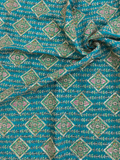 Crepe Position Print Embroidery Lehenga Set