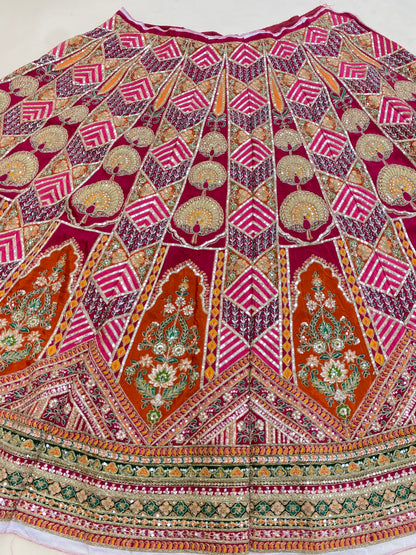 Crepe Position Print Embroidery Lehenga Set