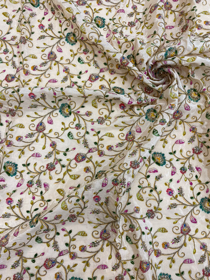 Crepe Position Print Embroidery Lehenga Set