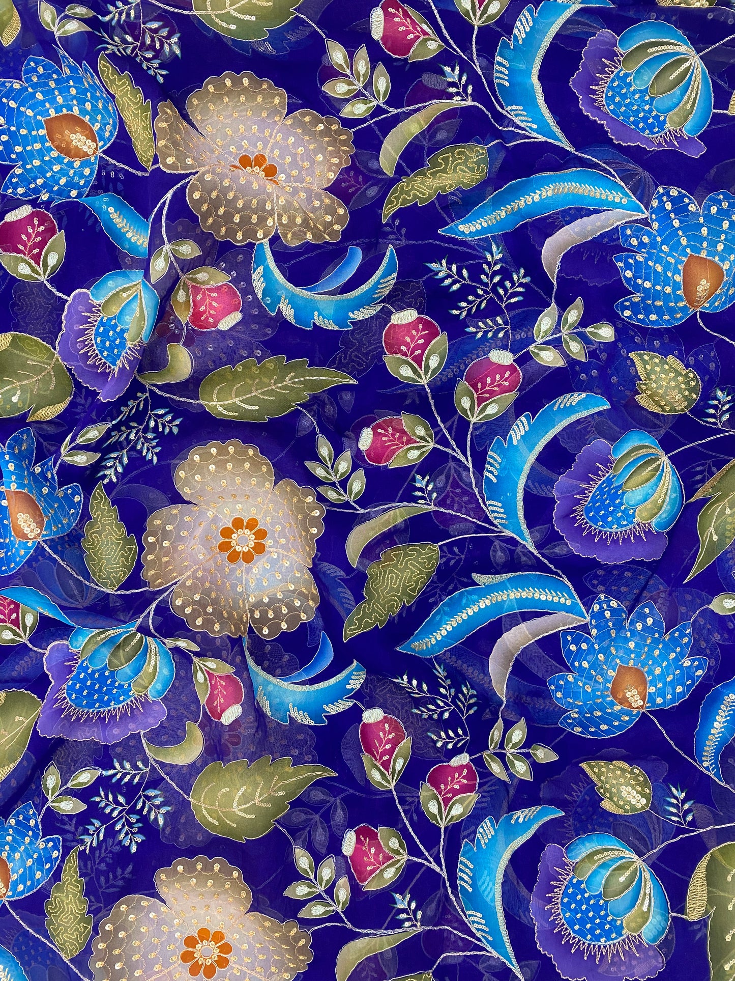 Viscose Organza Embroidery (Color Available)