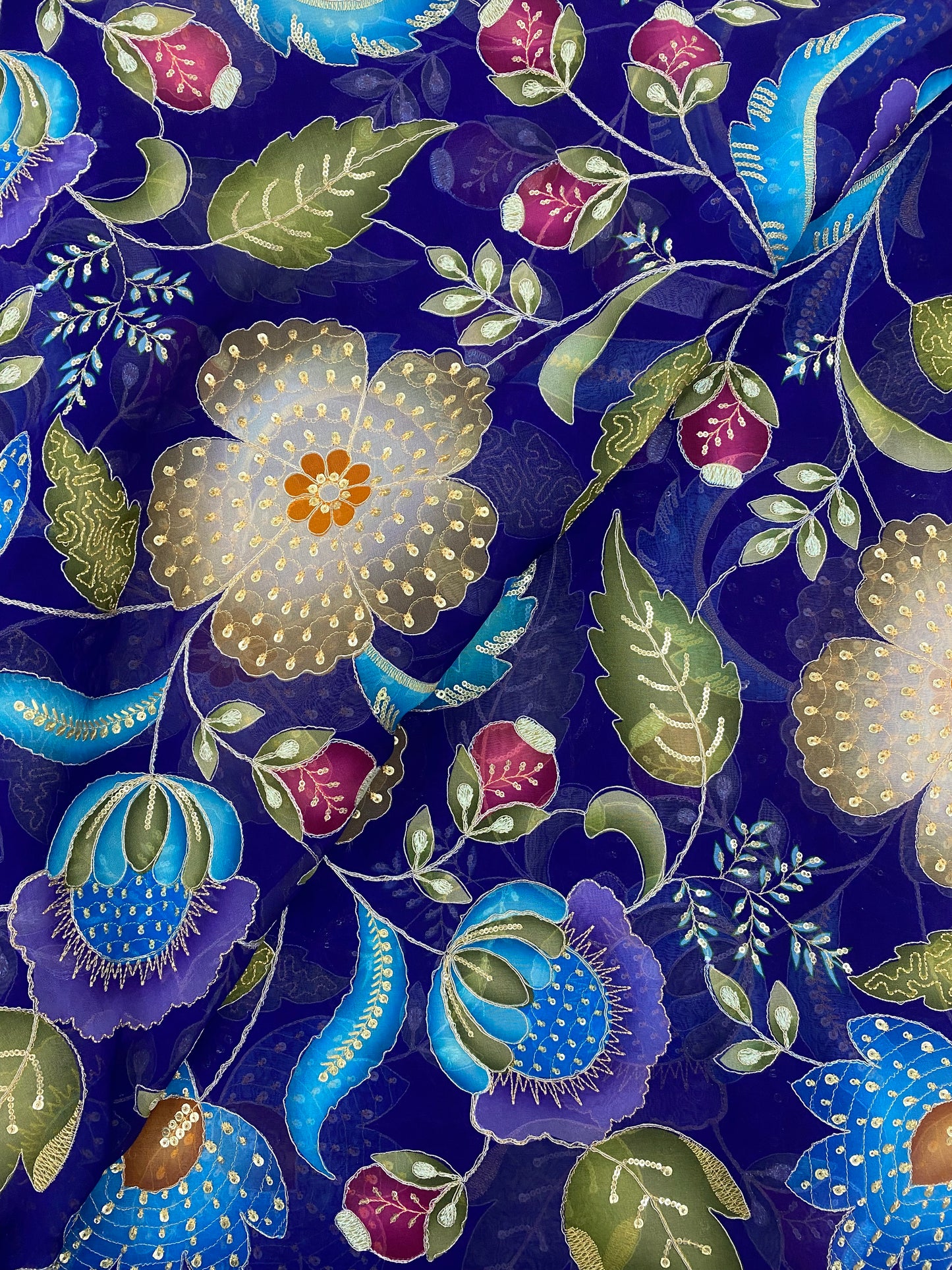 Viscose Organza Embroidery (Color Available)