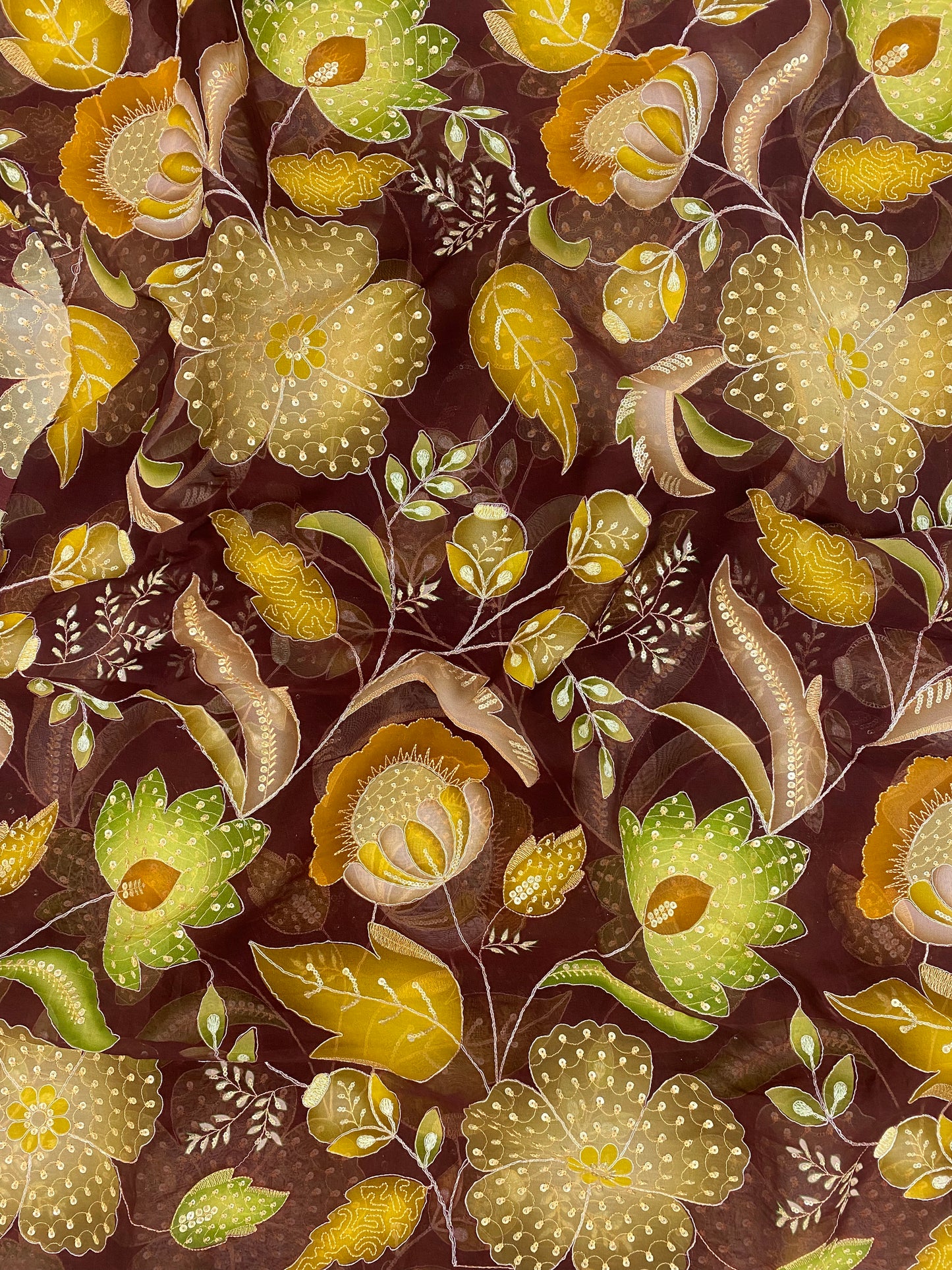 Viscose Organza Embroidery (Color Available)