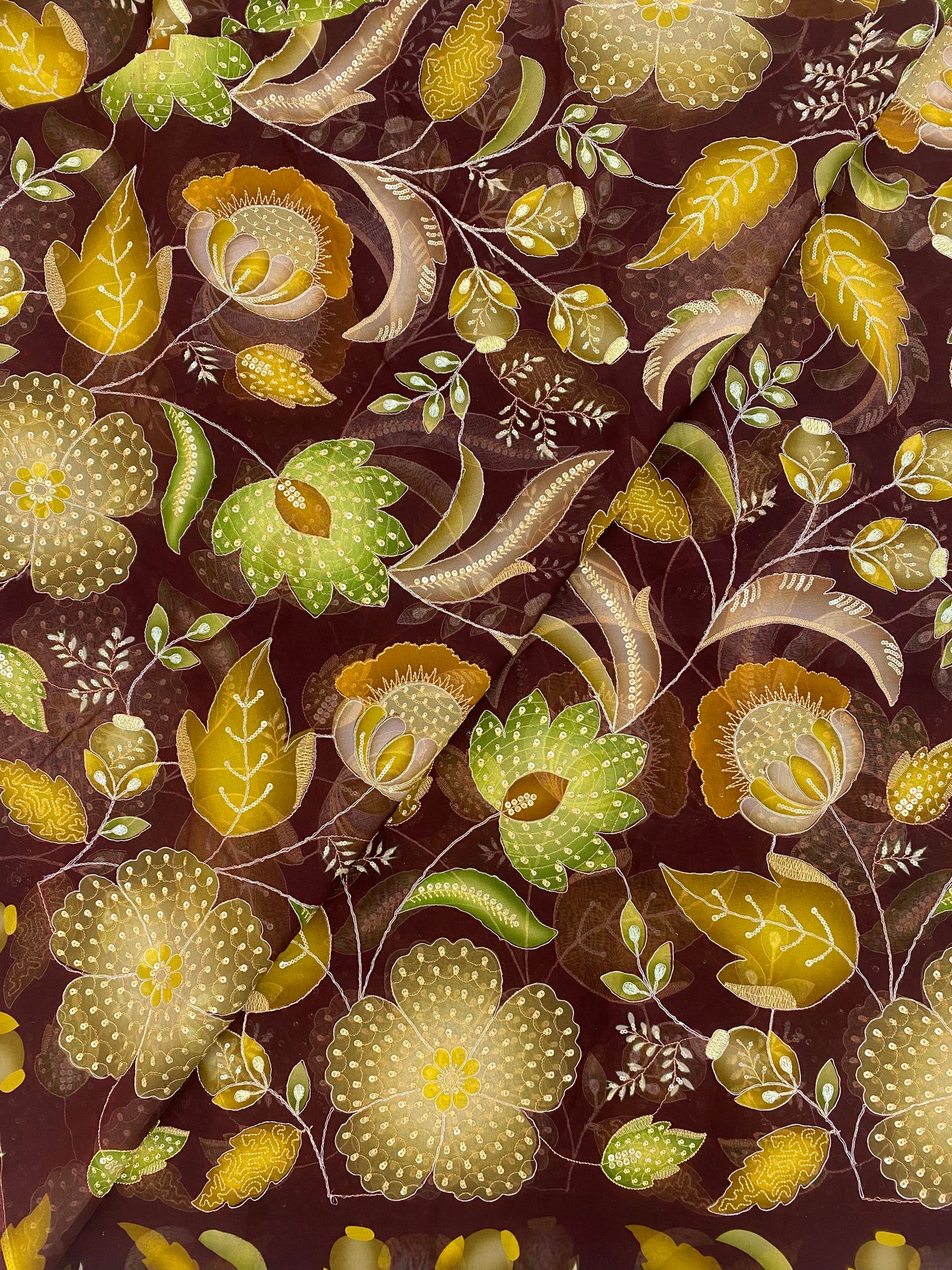 Viscose Organza Embroidery (Color Available)