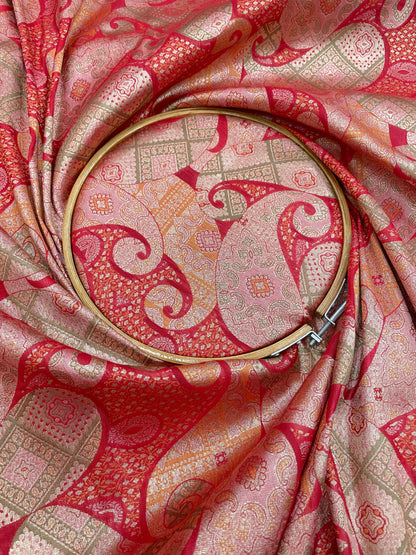 Pure Kimkhwab Weaving Fabric (colors available) 44"inch