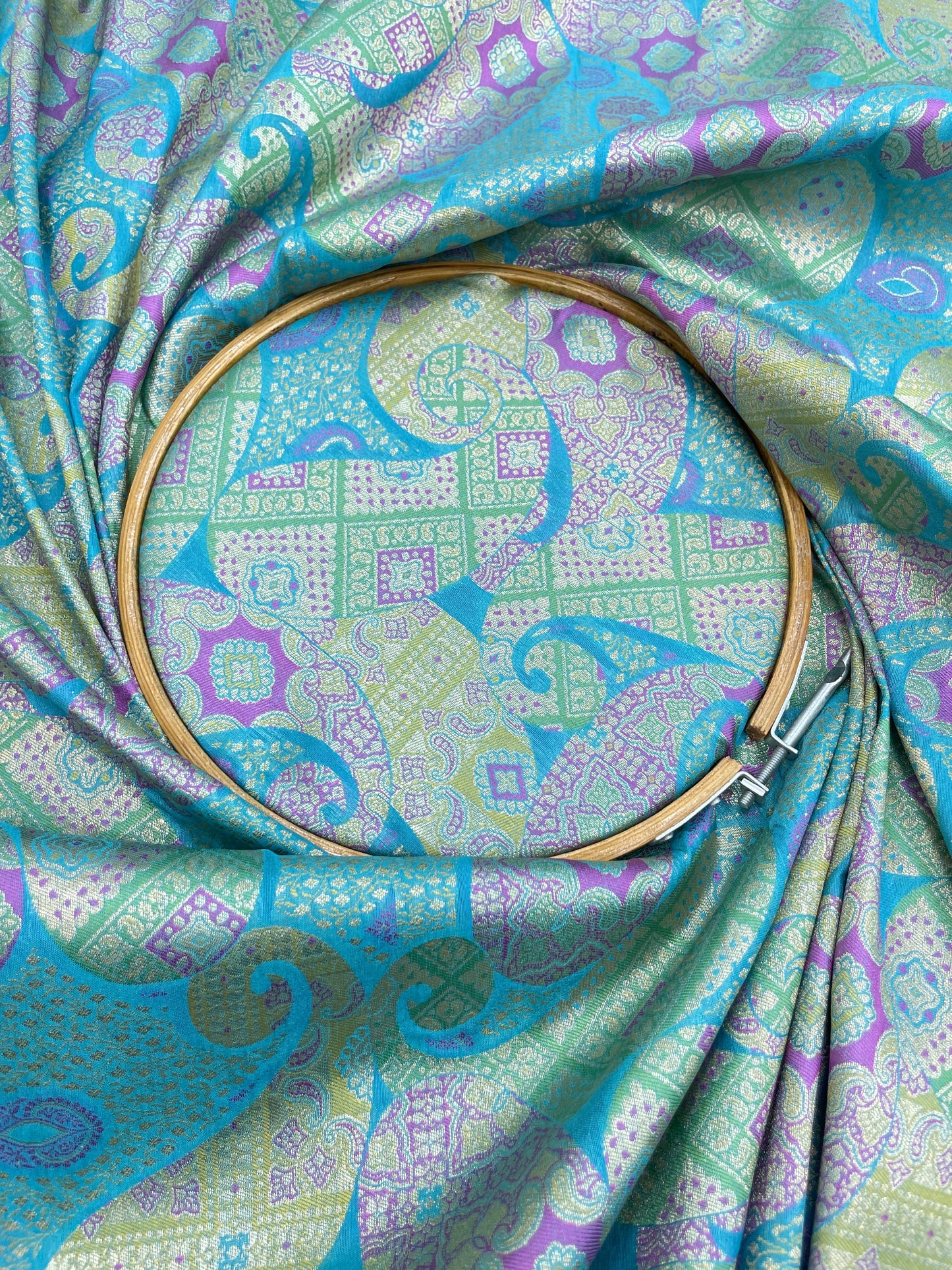 Pure Kimkhwab Weaving Fabric (colors available) 44"inch