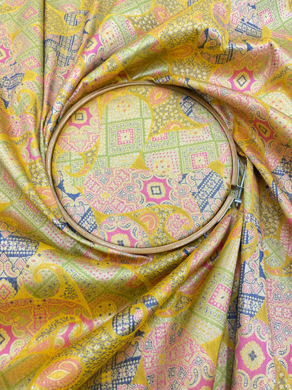 Pure Kimkhwab Weaving Fabric (colors available) 44"inch