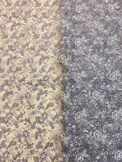 Net CutWork Hand Embroidery (Color Available) 44"Inch