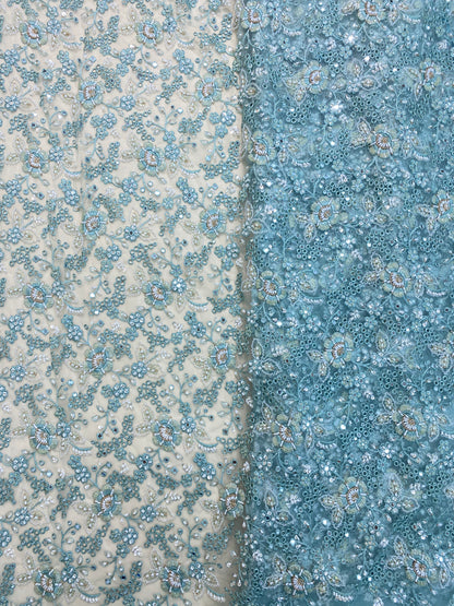 Net CutWork Hand Embroidery (Color Available) 44"Inch