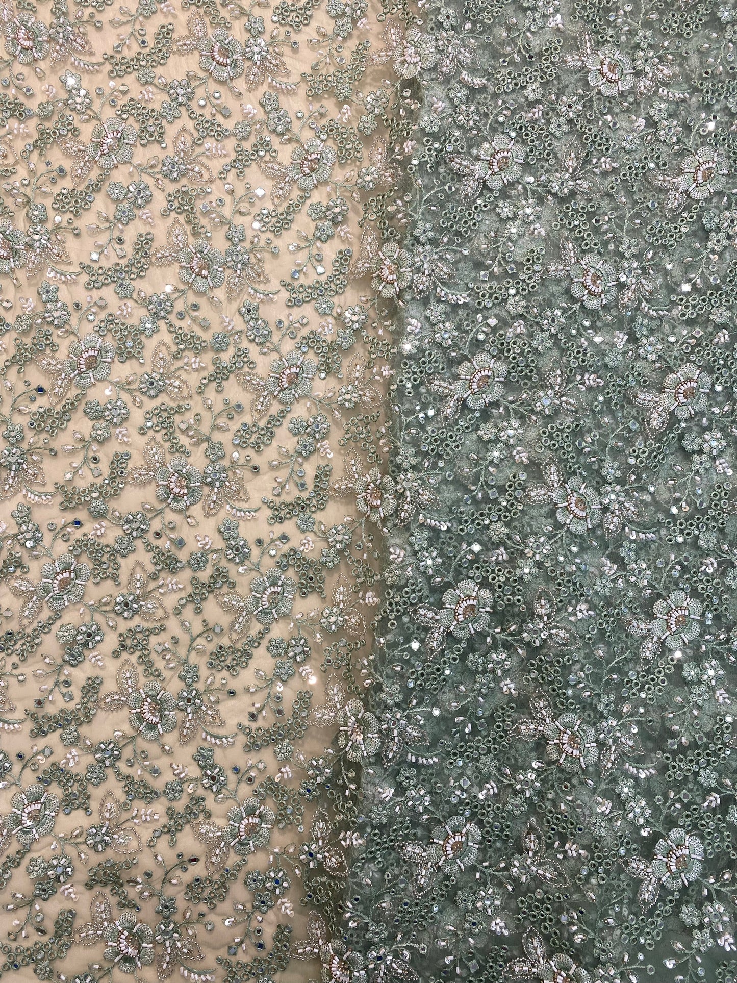 Net CutWork Hand Embroidery (Color Available) 44"Inch