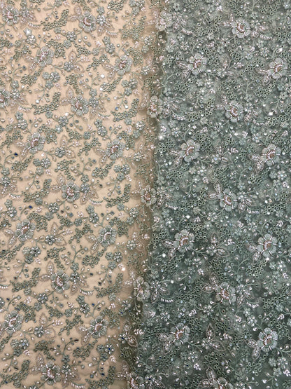 Net CutWork Hand Embroidery (Color Available) 44"Inch