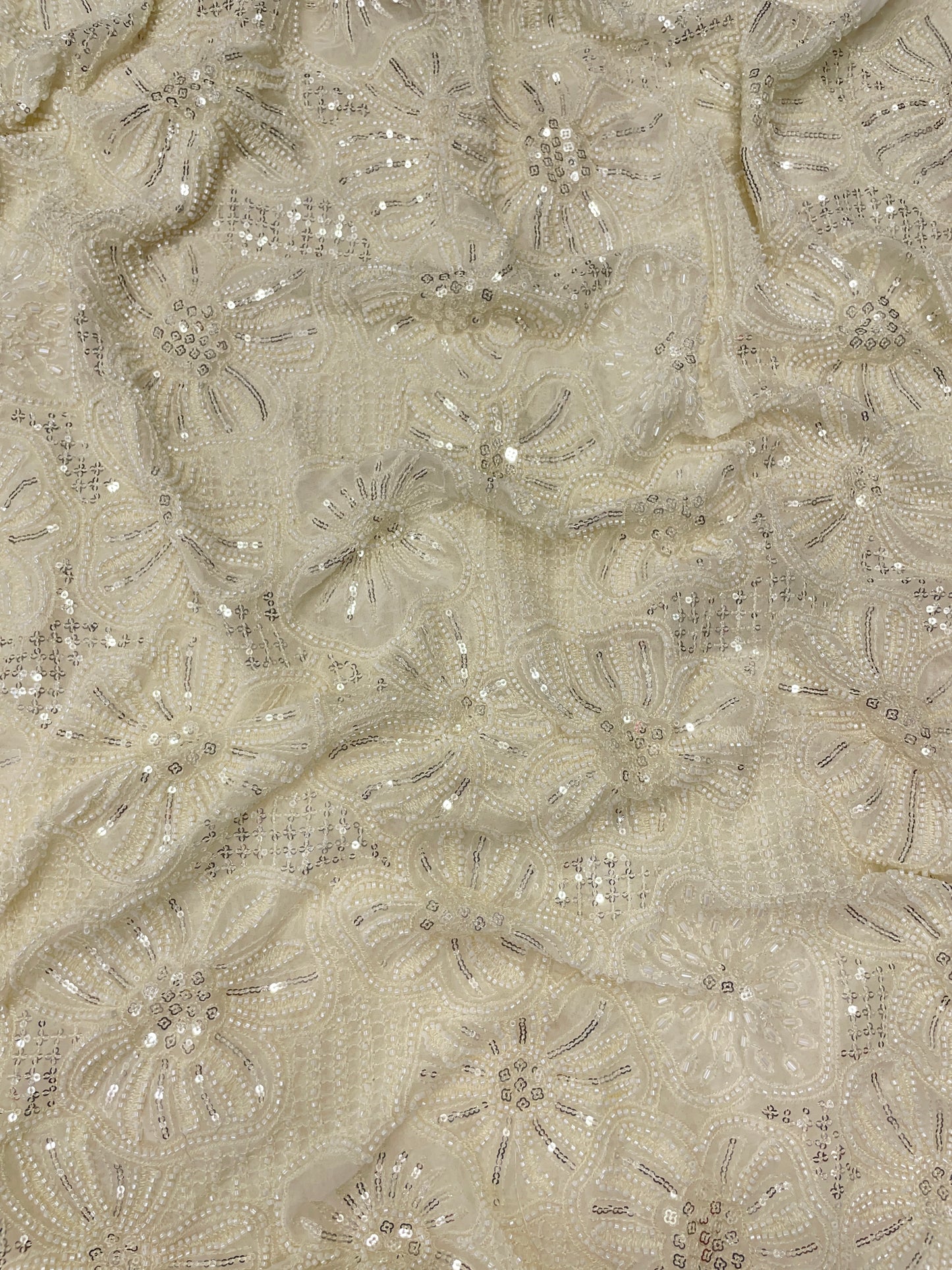 Georgette Embroidery Dyeable 44"inch