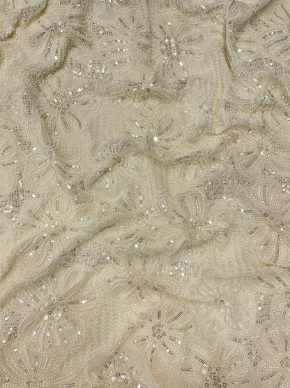 Georgette Embroidery Dyeable 44"inch