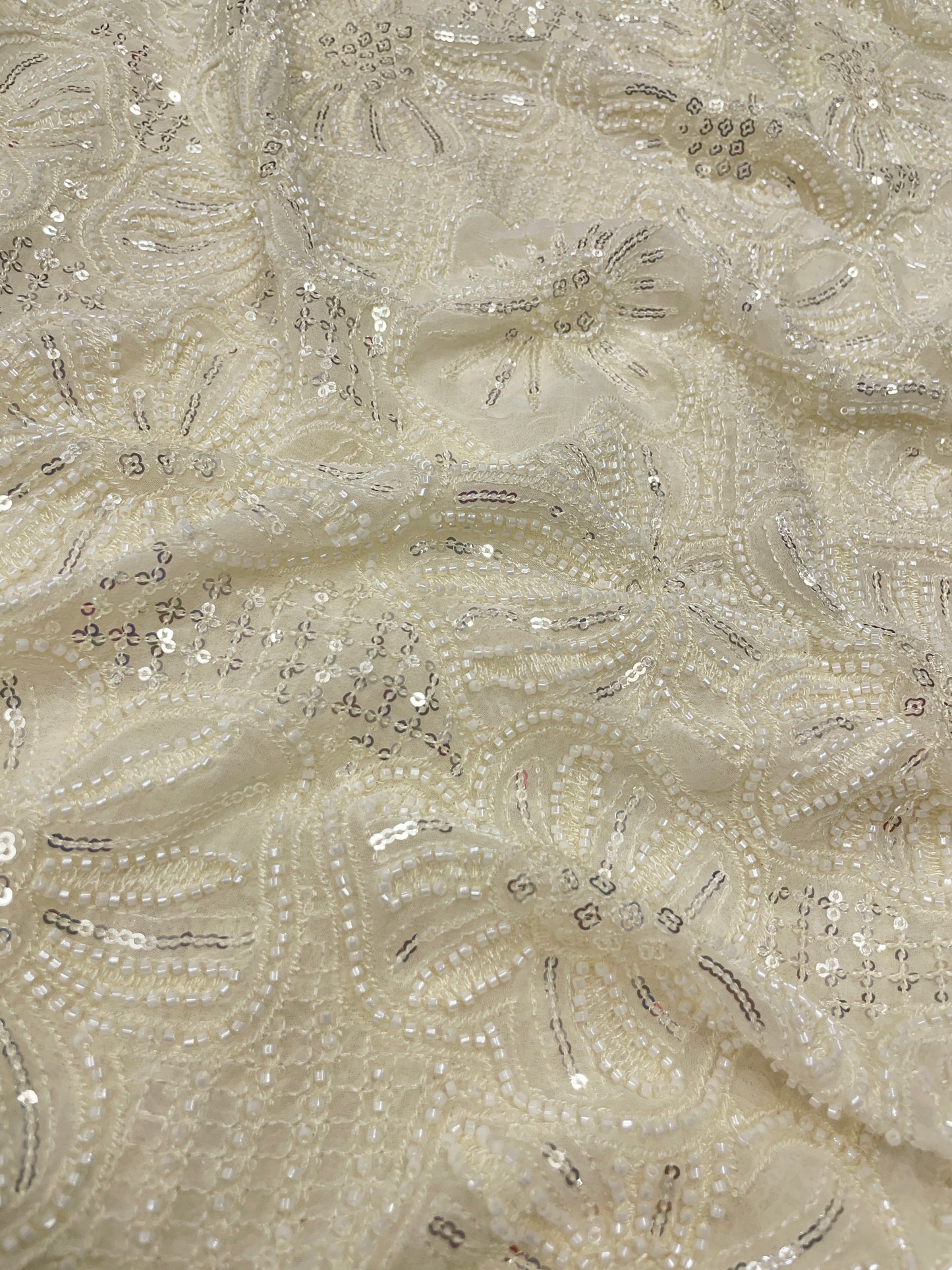 Georgette Embroidery Dyeable 44"inch