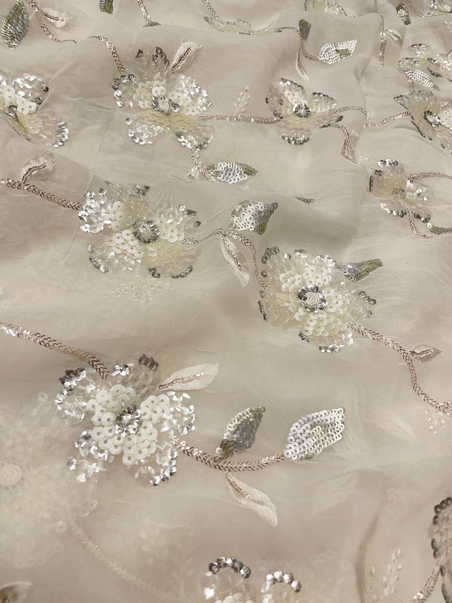 Dyeable Georgette Embroidery Fabric 44"inch