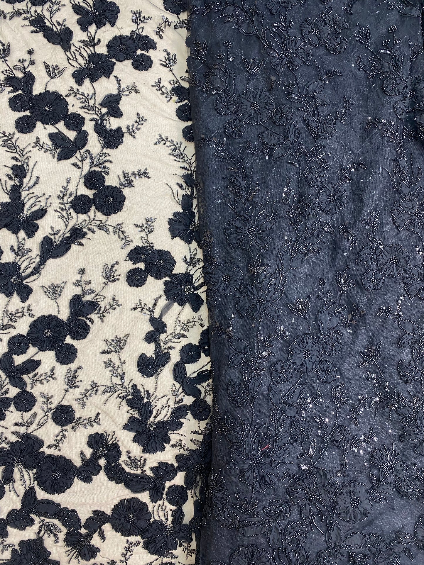 Net Patch Work Beads Embroidery (Color Available) 54"Inch