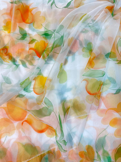 Pure Silk Organza With Handbrush Paint
