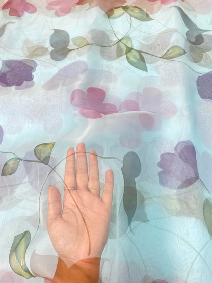 Pure Silk Organza With Handbrush Paint
