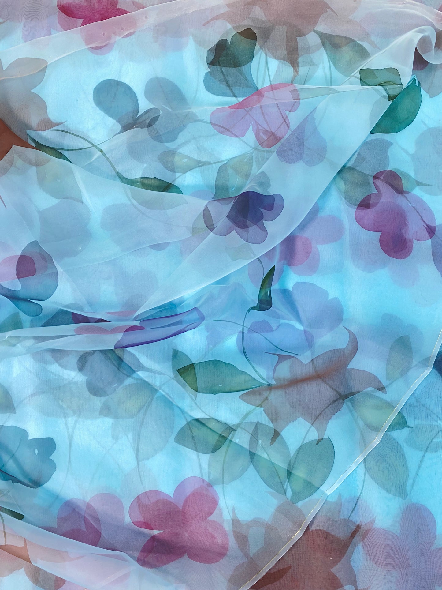 Pure Silk Organza With Handbrush Paint