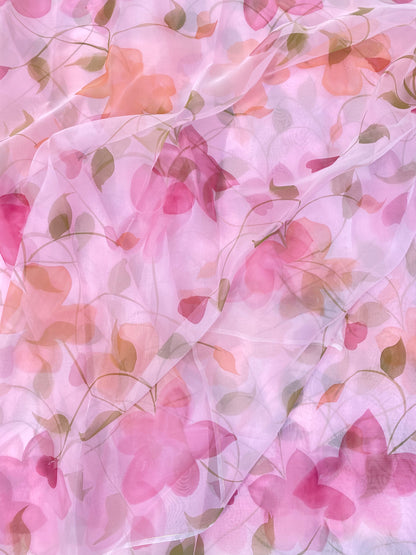 Pure Silk Organza With Handbrush Paint