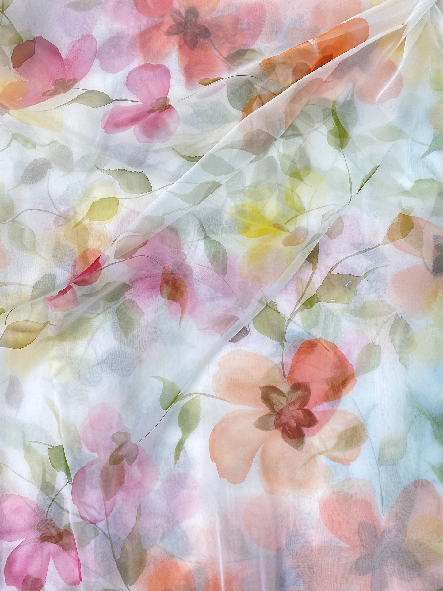 Pure Silk Organza With Handbrush Paint