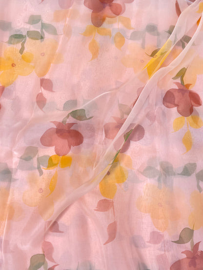 Pure Silk Organza With Handbrush Paint