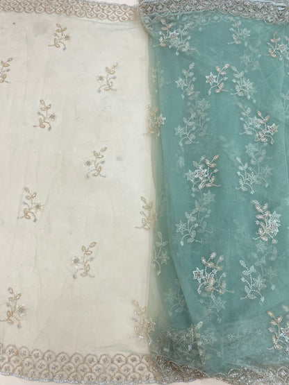 Net Handwork Embroidery Dupatta (Color Available) 54"Inch