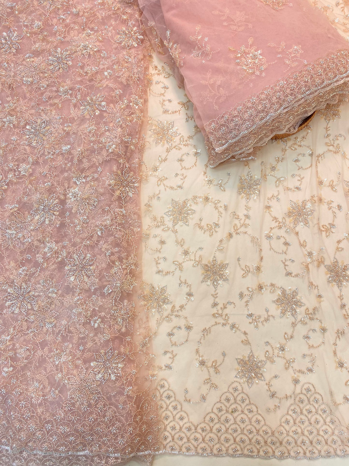 Net Handwork Embroidery With Dupatta Matching (Color Available)