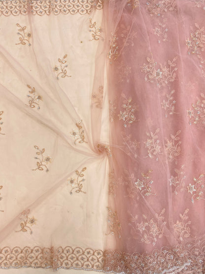 Net Handwork Embroidery Dupatta (Color Available) 54"Inch