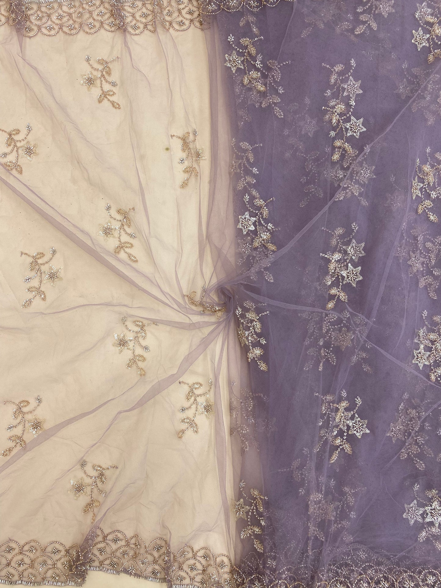 Net Handwork Embroidery Dupatta (Color Available) 54"Inch