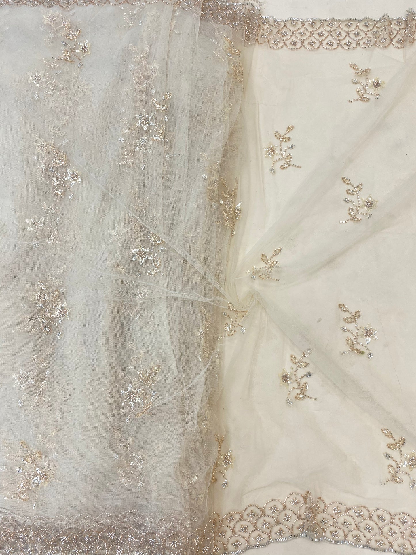 Net Handwork Embroidery Dupatta (Color Available) 54"Inch