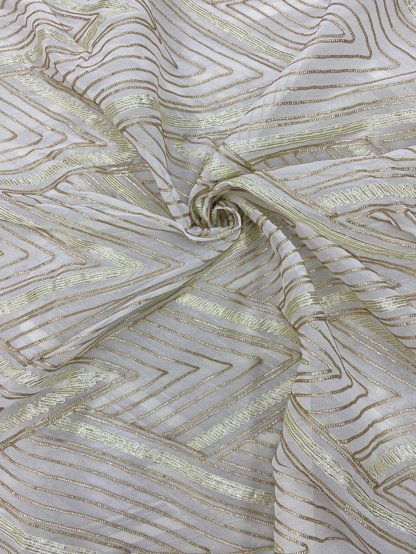 Georgette gotta Work Embroidery Dyeable