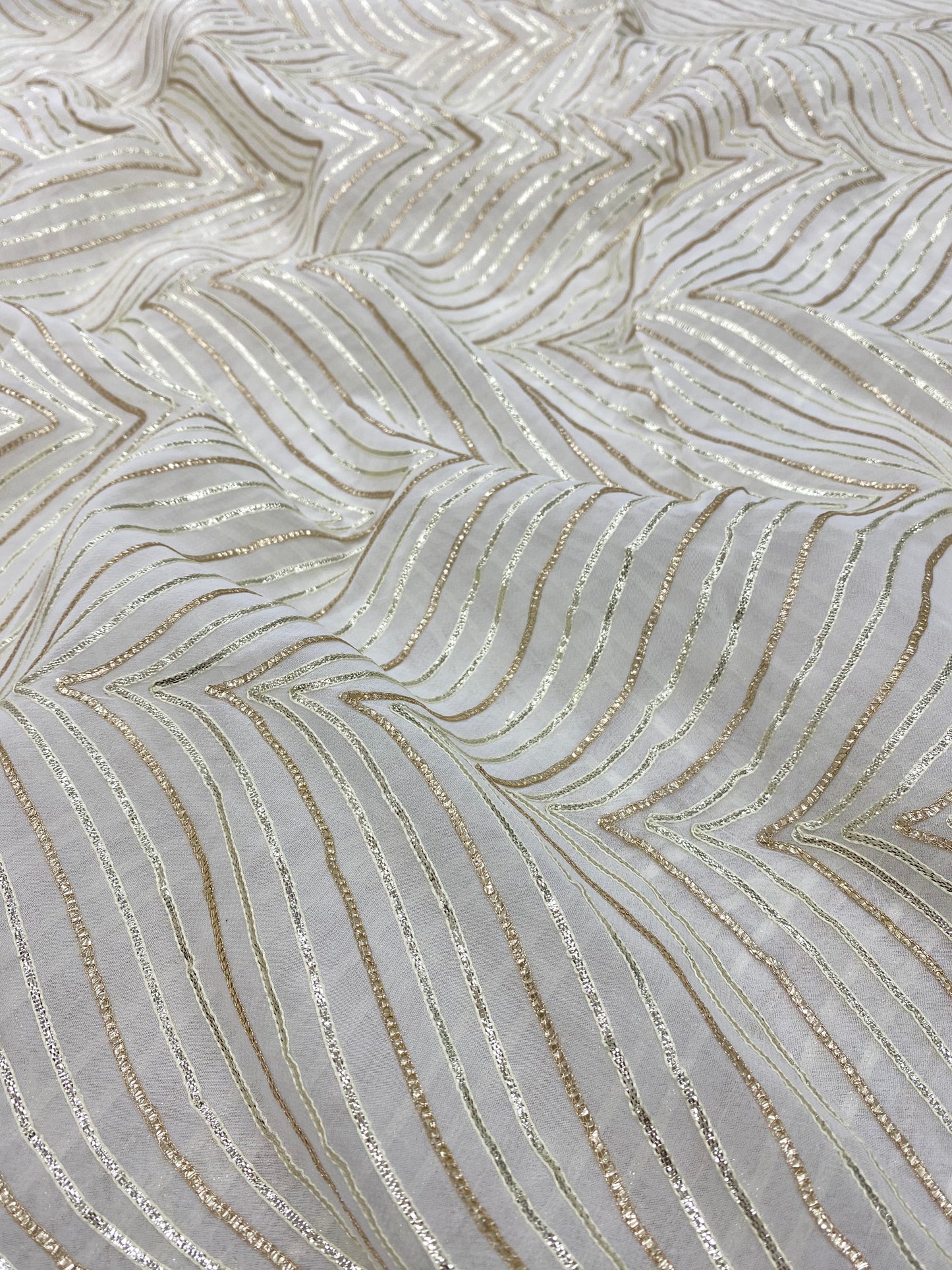 Georgette gotta Work Embroidery Dyeable