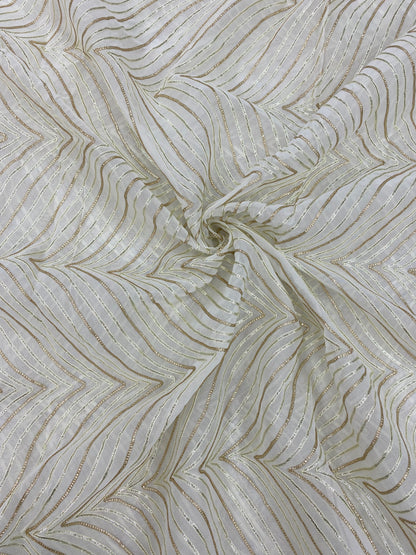 Georgette gotta Work Embroidery Dyeable