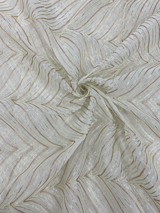 Georgette gotta Work Embroidery Dyeable