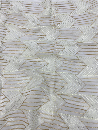 Georgette gotta Work Embroidery Dyeable