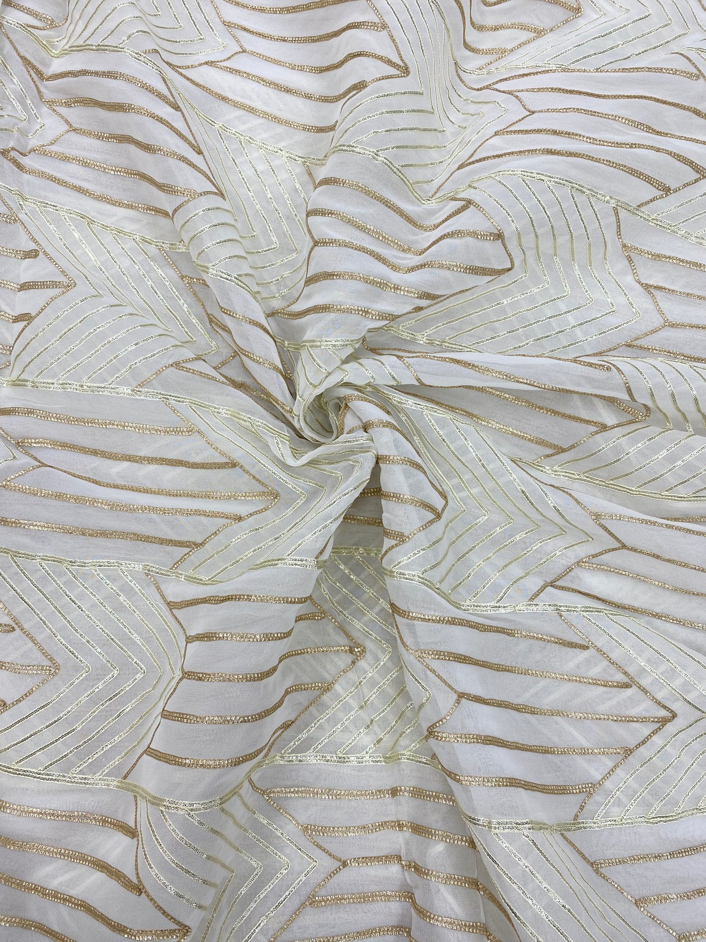 Georgette gotta Work Embroidery Dyeable