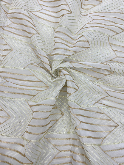 Georgette gotta Work Embroidery Dyeable