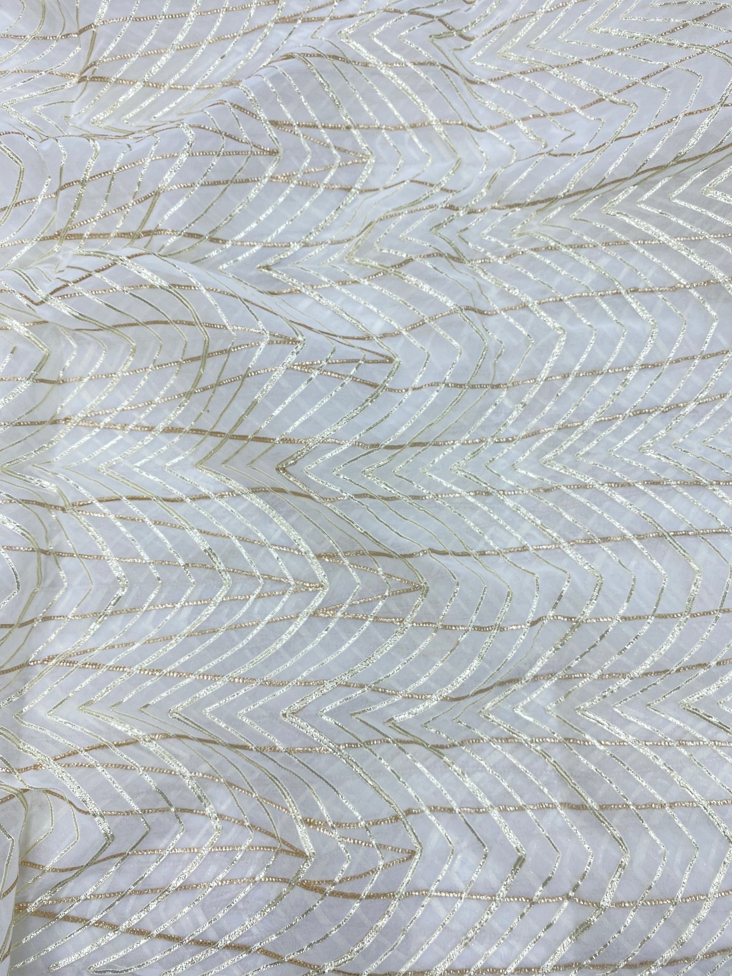 Georgette gotta Work Embroidery Dyeable