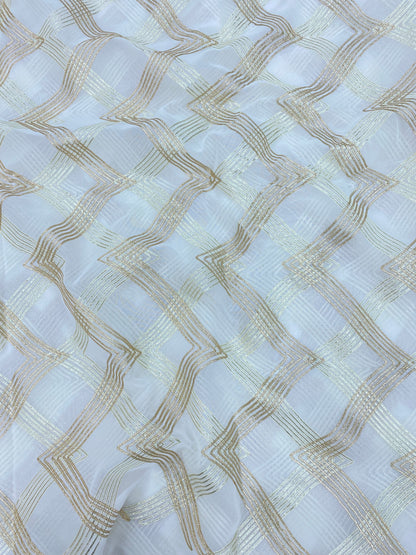 Georgette gotta Work Embroidery Dyeable