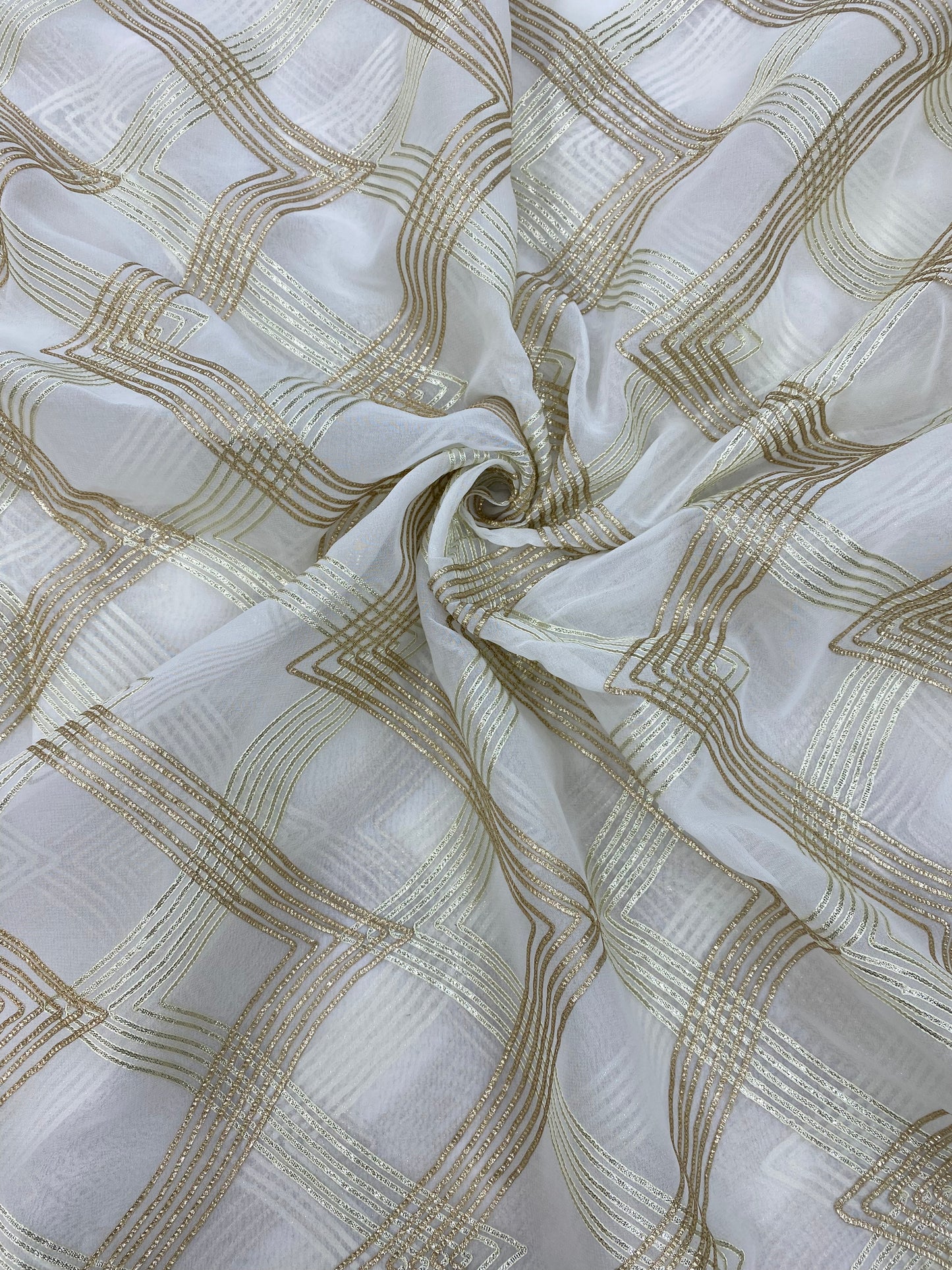 Georgette gotta Work Embroidery Dyeable