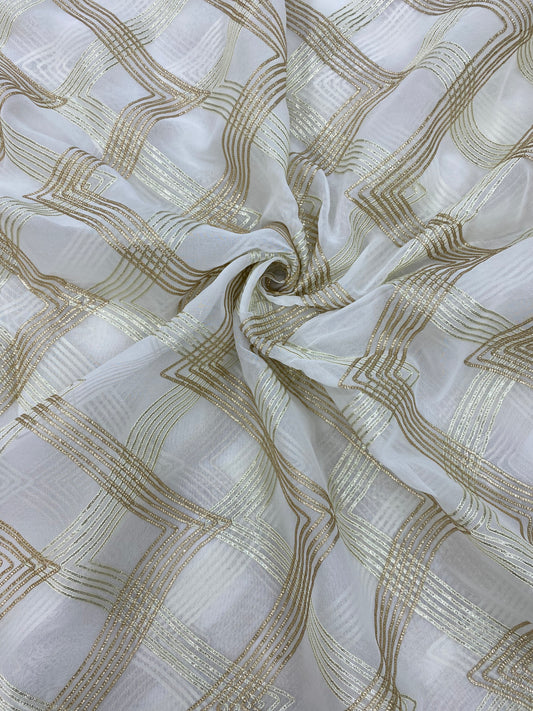 Georgette gotta Work Embroidery Dyeable