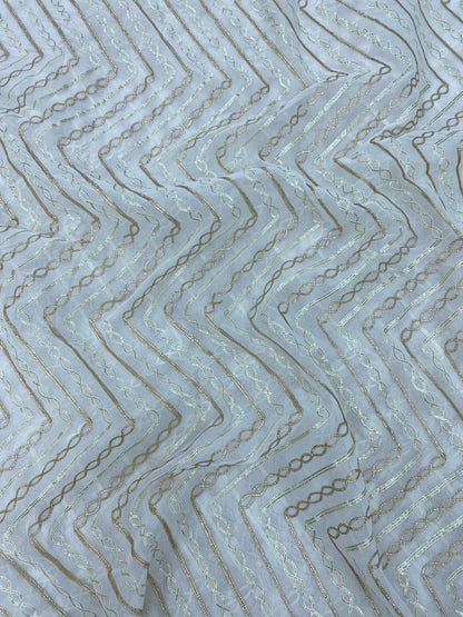 Georgette gotta Work Embroidery Dyeable